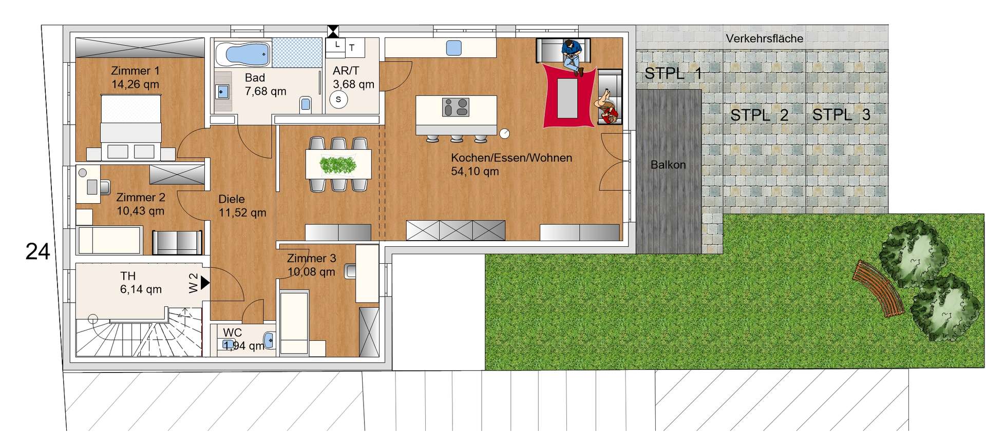 Obergeschossplan 3FH