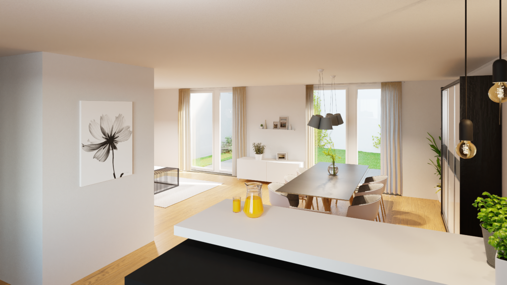 Modernes Reihenhaus Neubau Brühl Wohn-Essbereich