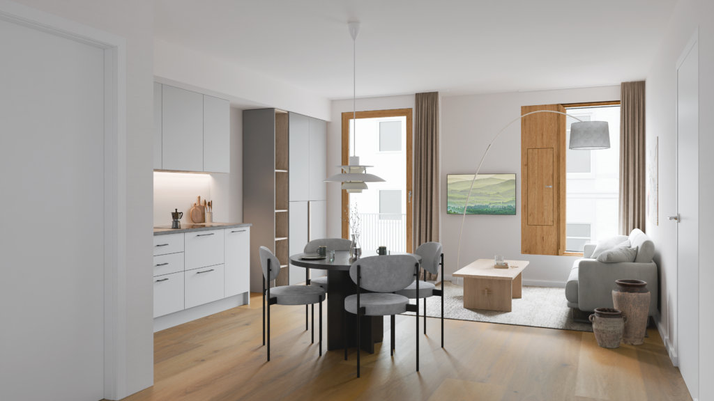 Neubau Wohnung Heidelberg Neuenheim Wohn-Essbereich